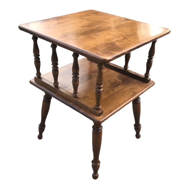 Ethan Allen Baumritter Hard Rock Maple 2 Tier End Side Table 1950’s
