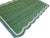 Contemporary Handmade Cotton Scalloped Rug, Forest Green With Cream and Blue Border 7'x11' For Sale - Image 3 of 10
