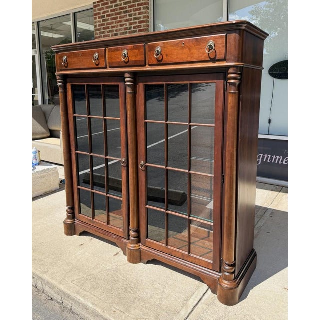 English Pennsylvania House Courtland Manor Two-Door Bookcase For Sale - Image 3 of 18