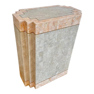 1980s Maitland Smith Style Tessellated Stone Pedestal Console Table Base For Sale