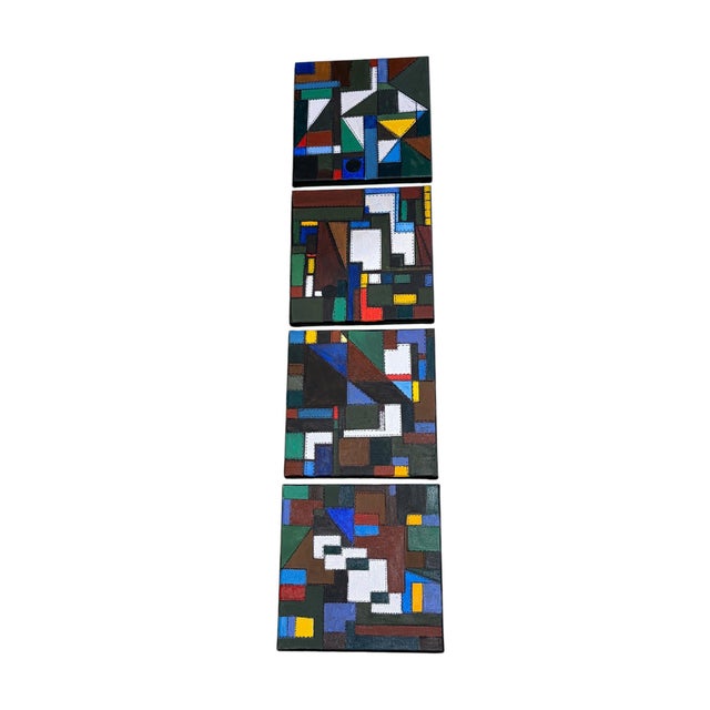 Bojagi – Abstract Mixed Media Acrylic Set of Four Panels by YJR A striking four-panel abstract composition by artist...