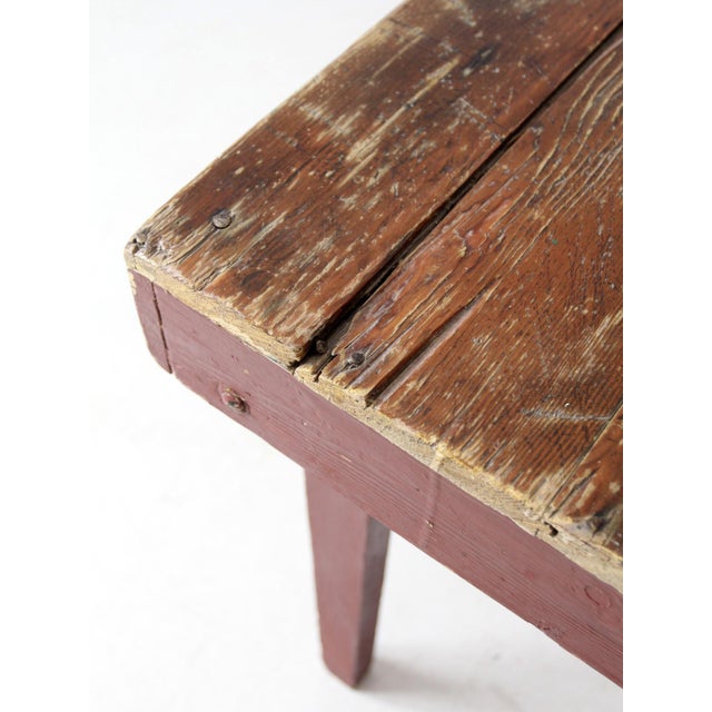 Early 20th Century Rustic Vintage Primitive Farmhouse Table For Sale - Image 5 of 12