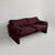 1970s Italian Modern Burgundy Fabric Sofa by Vico Magistretti for Cassina, 1960s For Sale - Image 5 of 12