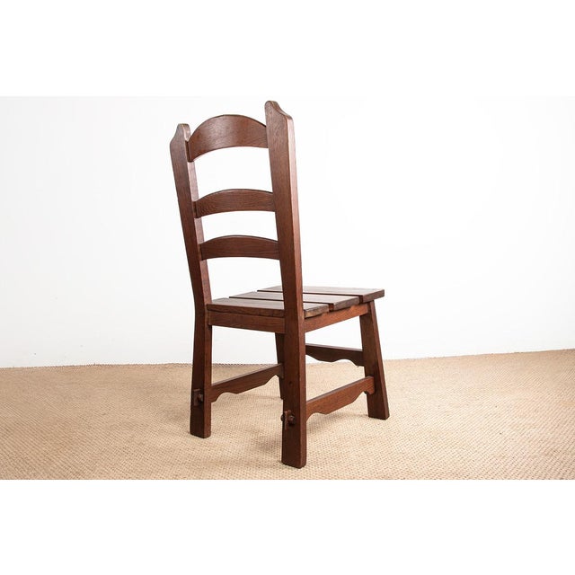 Large Brutalist Chairs in Oak from René Gabriel, 1950s, Set of 6 For Sale - Image 14 of 18