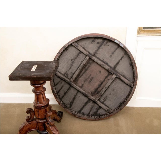 Antique Carved Center Hall Drum Table For Sale - Image 11 of 11