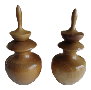 Myrtlewood Perfume/Oil Holder- a Pair