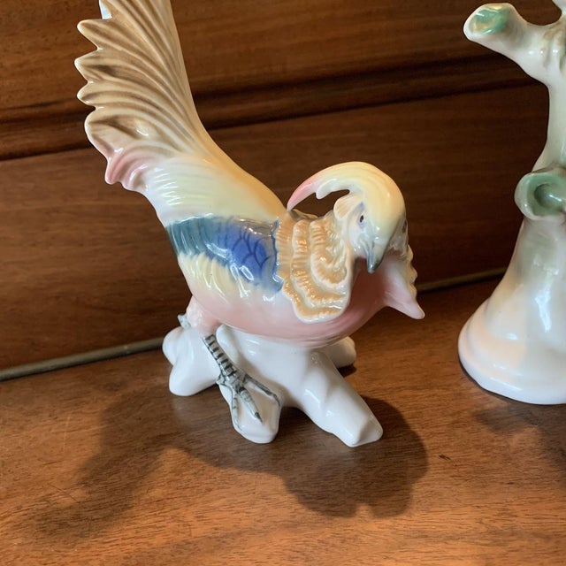 Pink Porcelain Birds, Set of 2 For Sale - Image 8 of 12
