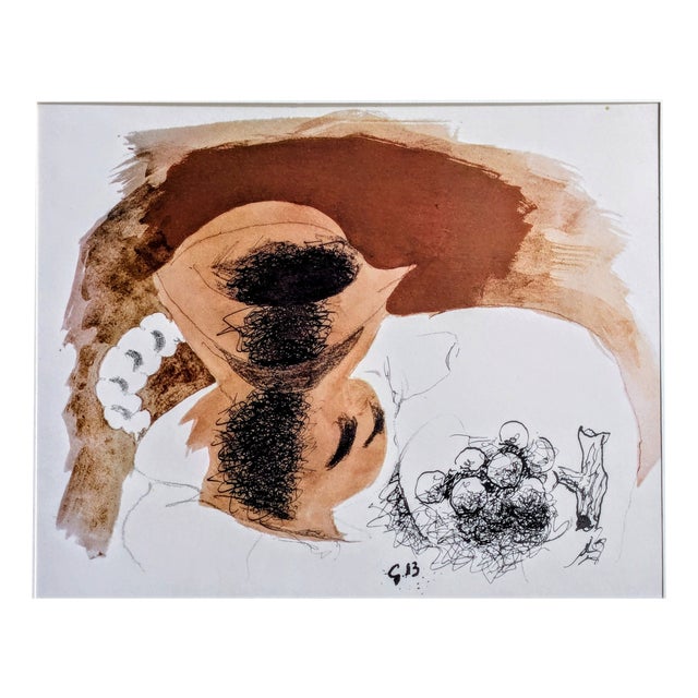 Georges Braque, Still Life, Plate Signed Phototype, 1962 For Sale