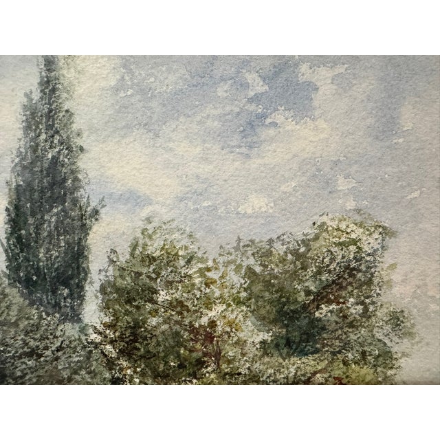 Traditional Attributed to Frank Henry Mason Arles 1894 Garden Landscape Watercolor For Sale - Image 3 of 6