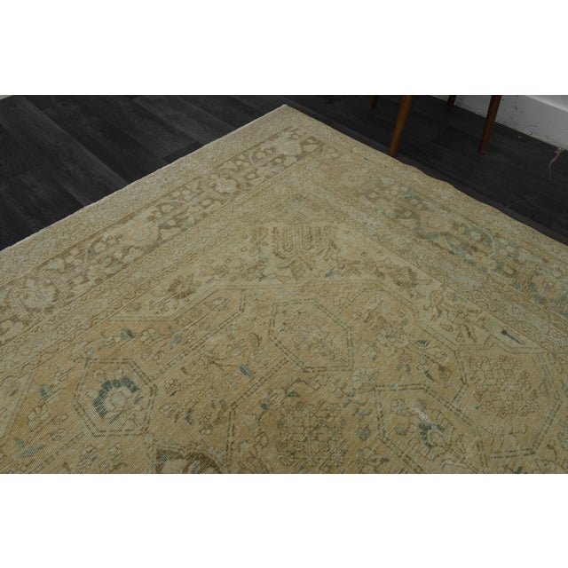 Textile 1970s Vintage Persian Handmade Wool Cotton Orange Area Rug For Sale - Image 7 of 11