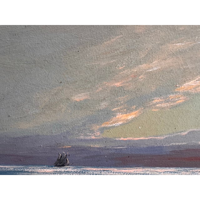 1980s Original Val McGann "Evening Tide, Maine" Oil Painting For Sale - Image 4 of 5