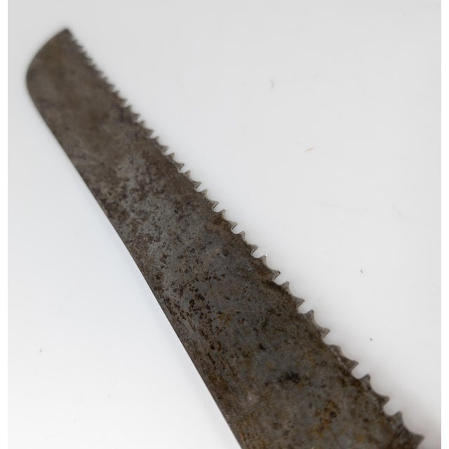 19th Century English Victorian Steel Bread Knife With Mother of Pearl Handle For Sale - Image 9 of 12