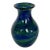Modern Blue and Green Swirl Art Glass Vase For Sale