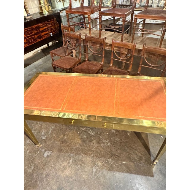 Italian John Vessey Style Brass Desk For Sale - Image 9 of 13