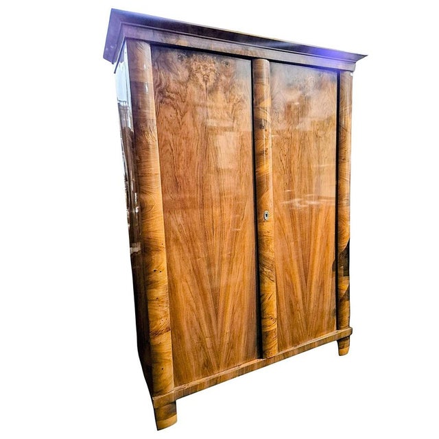 Biedermeier-Style Wardrobe in Wood For Sale - Image 3 of 12
