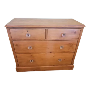 Antique Pine Two Drawers Over Two Drawers - Chest of Drawers - From England - Circa 1880