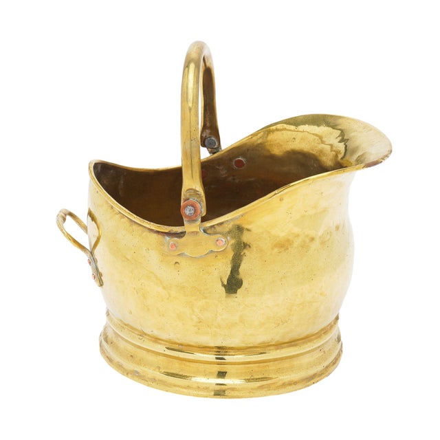 English Helmet Form Brass Coal Hod, 1800's For Sale In Chicago - Image 6 of 12