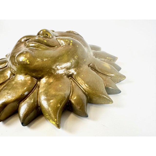 Vintage Concrete Wall Sun Face Sculpture, 1900s For Sale - Image 4 of 6