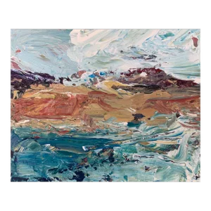 Angela Wakefield, Abstract Seascape Landscape Miniature Study by Contemporary British Artist, 2020