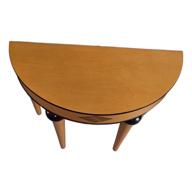 Vintage Bombay Company Art Deco Style Demilune Table For Sale