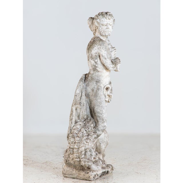 1950s Weathered Stone Hercules Garden Statue, France Mid 20th C. For Sale - Image 5 of 11