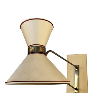 Vintage 1950s Large Brass Wall Sconce by Diabolo