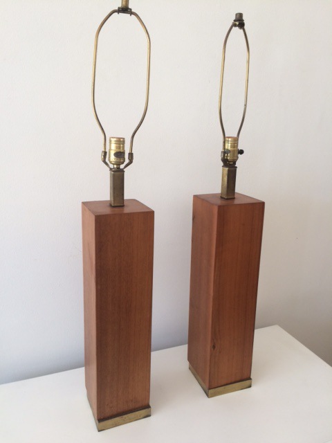 mid century wood lamp