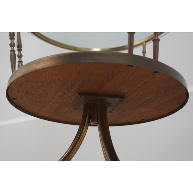 Vintage Regency Style Glass Top Brass Base Occasional Table For Sale - Image 10 of 10