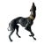 Mid 20th Century Vintage Pharoah Hound Deco Style Brass Statue For Sale