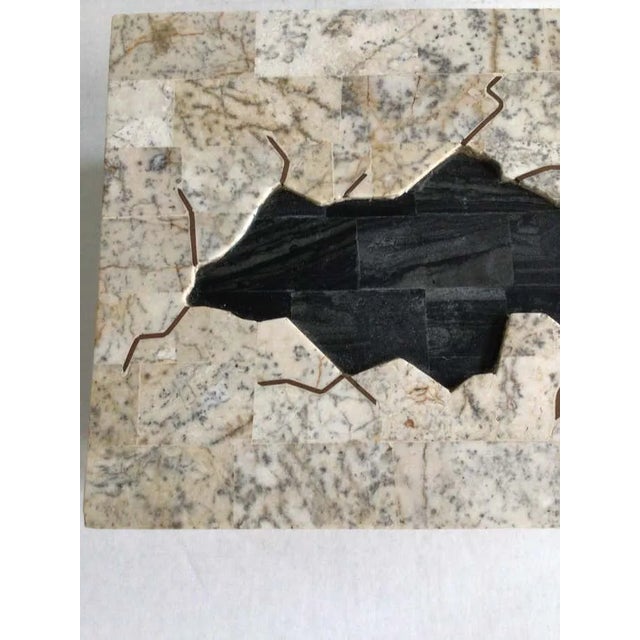 Black 1980s Tessellated Stone Box With Black Tessellated Stone Inset For Sale - Image 8 of 10