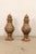 A French pair of large-sized, wood-carved pot à feu (fire urn) finials. This vintage pair of finials from France, each...