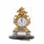 Shaped case in gilded bronze topped with a musician putto and a tiger, white enamel dial with Roman numerals and black...