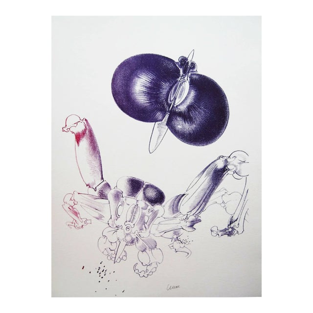 Francois Lunven Signed Original Lithograph Poete Aux Interstices 1972 For Sale
