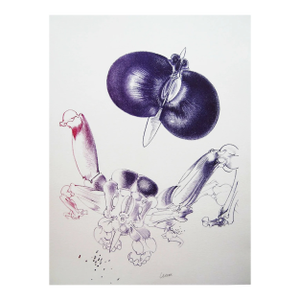 Francois Lunven Signed Original Lithograph Poete Aux Interstices 1972