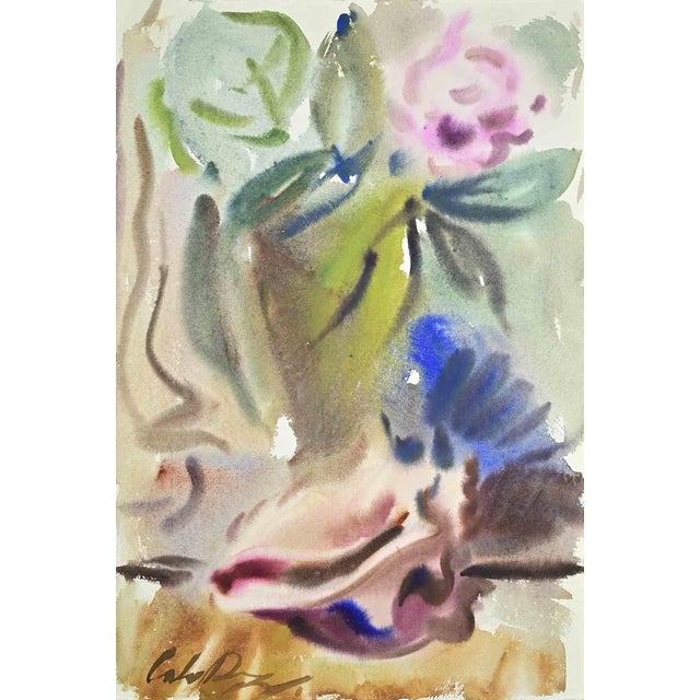 Carlo Ravagnan, Still Life, Watercolor, 1969 For Sale