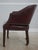 Traditional Classic Mahogany Burgundy Leather Barrel Back Chair For Sale - Image 3 of 18
