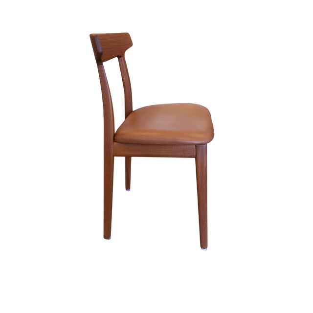 Model 60 Chairs in Teak and Leather by Henning Kjærnulf for Bruno Hansen, 1950s, Set of 4 For Sale - Image 10 of 18