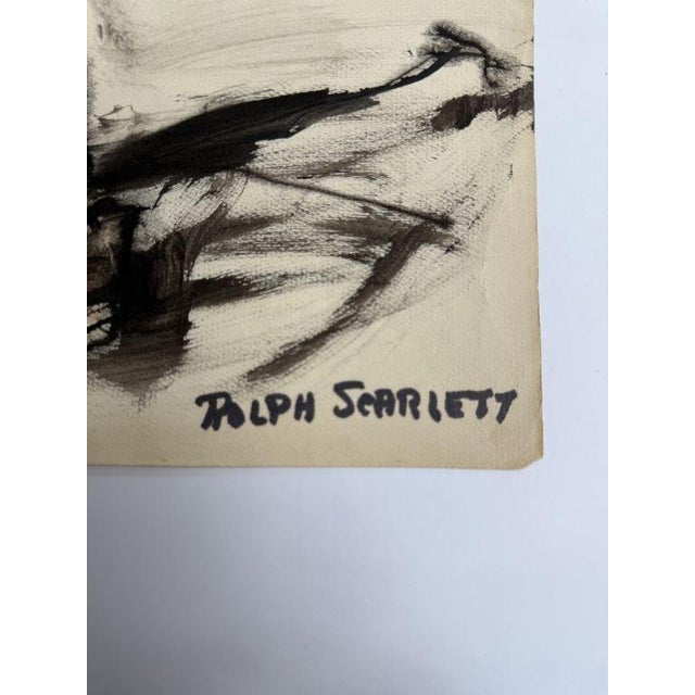 Rolph Scarlett (1889-1984) Figural Painting on Paper, "Abstract Farmer," signed lower right. Canadian born Rolph Scarlett...