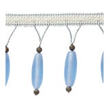 Image of Scalamandre Vionnet Beaded Fringe, Sky Fabric For Sale