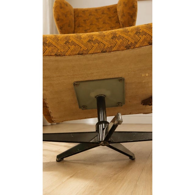 1970s Vintage Wingback Swivel Lounge Chair from Dřevotvar Jablonné Nad Orlicí, 1970s For Sale - Image 5 of 11