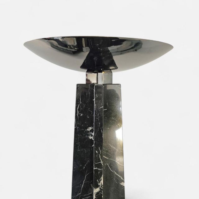 2 x Wagneriana marble floor lamp by Lella and Massimo Vignelli / Designed and manufactured in Italy 1986 / A monolithic...