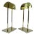 C.1970's Mid-Century Modern George Kovacs for Koch + Lowy, Brass Demilune Shade, Table, Desk Lamps -Pair For Sale