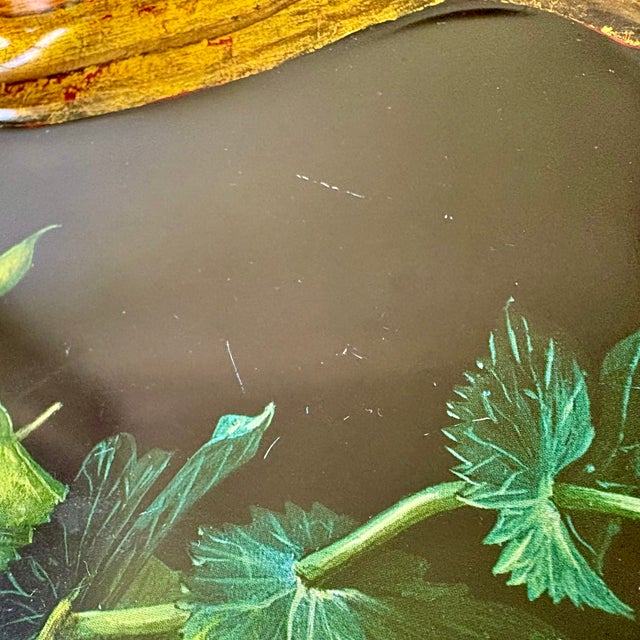 Keller Charles Toleware Serving Tray With Stephanie Hoppen Artwork Featuring Blue and White Porcelain For Sale In Austin - Image 6 of 11