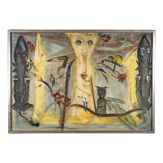 Wolfgang Thesen, Nr. 6, 1985, Mixed Media on Paper For Sale