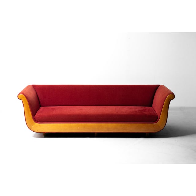 Molteni Primafila Sofa in Red Velvet by Molteni, 1990s For Sale - Image 4 of 11