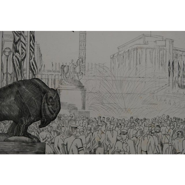 Modern Jean Emile Laboureur, Les fontaines du Trocadéro, Etching For Sale - Image 3 of 11