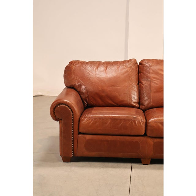 Brown Stickley 'Santa Fe' Leather Sofa For Sale - Image 8 of 18