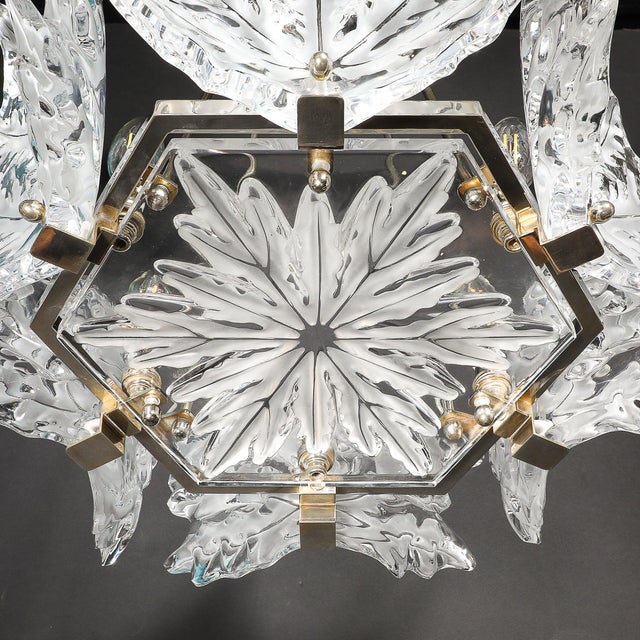 Mid-Century "Champs Élysées" Frosted Crystal Chandelier Signed René Lalique For Sale - Image 11 of 18