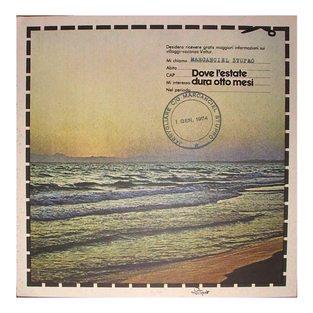 Valtur Where the Summer Lasts Eight Months - Original Screen Print by C. Cintoli 1973 For Sale