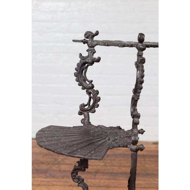Contemporary Bronze Fan Shelves & Rococo Style Scrolls Display Stand For Sale - Image 4 of 12